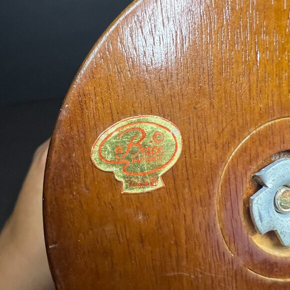 Vintage Retro Price Import Set of 5 Wooden Napkin Holder Rings & Stand 9.75" - Picture 8 of 8